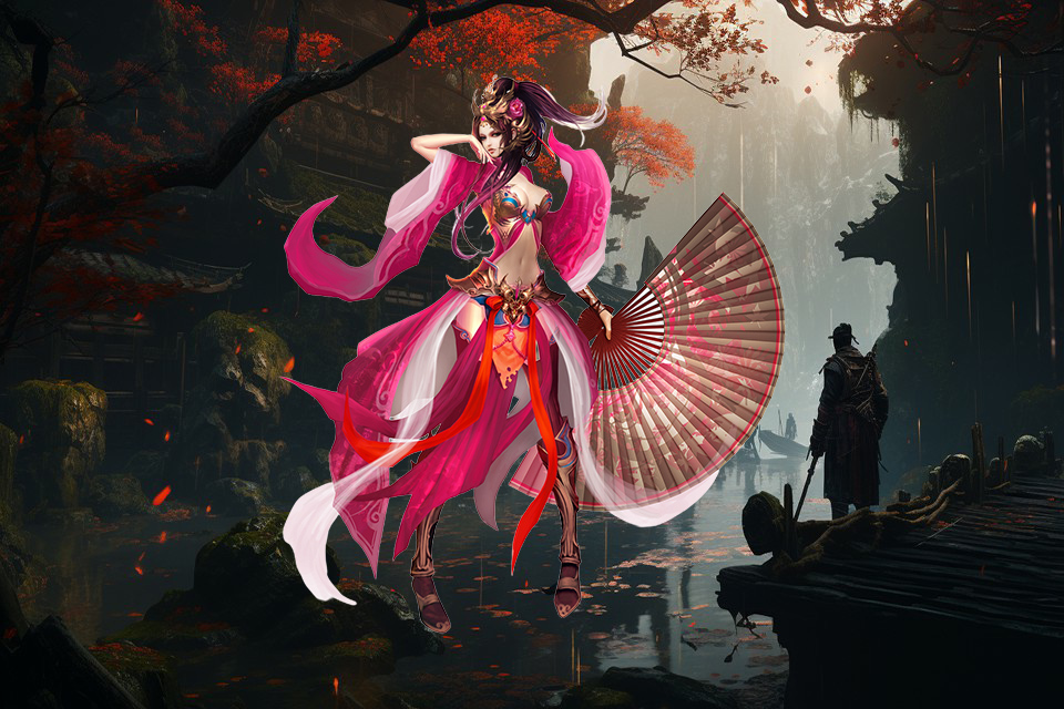 她坐在了门口，迎着淡淡的晚风，以温婉的声音，轻声吟唱着一首如诗的曲乐。